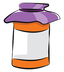 Image showing Drawing of a jam bottle vector or color illustration