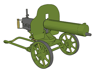 Image showing 3D vector illustration on white background  of a green  military