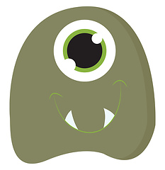 Image showing Monster with green eyes vector or color illustration