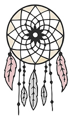 Image showing Traditional native American dream catcher vector or color illust