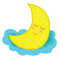Image showing A peaceful looking moon vector or color illustration