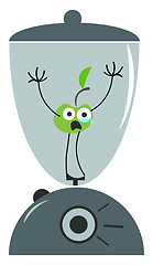 Image showing A blender with a green apple emoji vector or color illustration