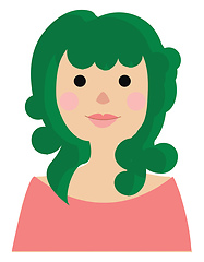 Image showing Girl dyed her hair in green 