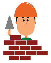 Image showing Clipart of a mason/Clipart of a builder vector or color illustra