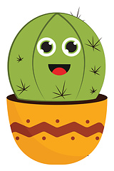 Image showing Smiling cactus vector or color illustration