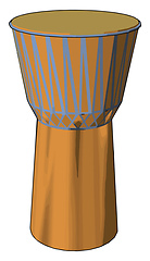 Image showing A versatile drum Jembe vector or color illustration