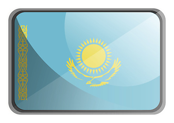 Image showing Vector illustration of Kazakhstan flag on white background.