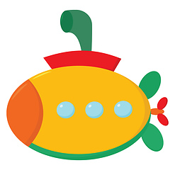 Image showing Clipart of a multi-colored submarine vector or color illustratio