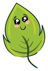 Image showing Emoji of a cute leaf vector or color illustration