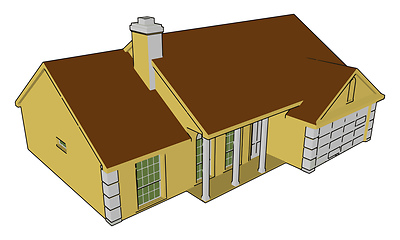 Image showing V shaped roof house vector or color illustration