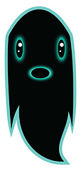 Image showing Black ghost illustration vector on white background 