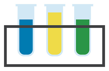 Image showing Test tubes with colorful solutions in a laboratory vector color 