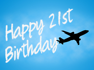 Image showing Twenty First Birthday Indicates 21st Celebration Greeting