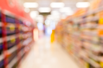 Image showing Abstract blurred view of supermarket 