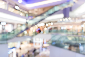 Image showing Shopping mall blur background with bokeh