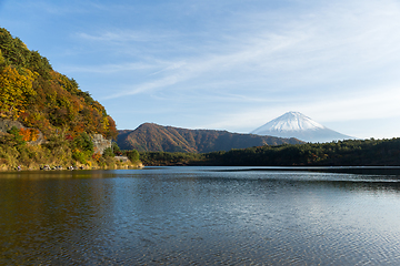 Image showing Fujisan and Lake saiko in Japan