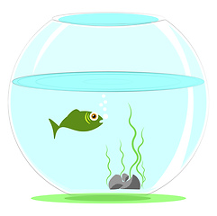 Image showing Simple cartoon aquarium fish vector illustration on white backgr