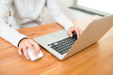 Image showing Woman using laptop computer