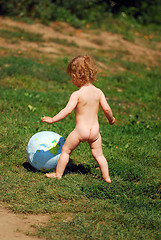 Image showing Little boy with a ball