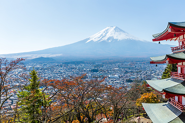 Image showing Mount Fuji and Chureito Pagoda