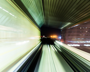 Image showing Train moving in Tunnel