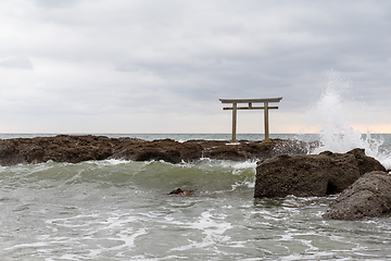 Image showing Oarai isozaki shrine in japan