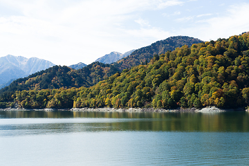 Image showing Water lake in Kurobe Dam