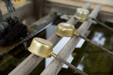 Image showing Japanese water ladle in temple