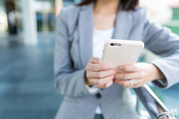 Image showing Businesswoman use of cellphone