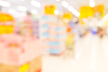 Image showing Supermarket store blur background with bokeh