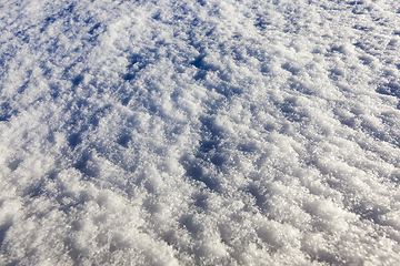 Image showing snow in snowdrifts closeup