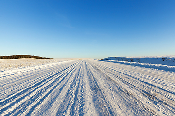 Image showing road winter track