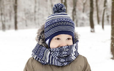 Image showing Child in winter, portrait