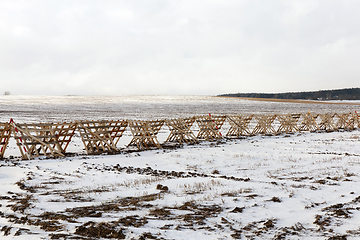 Image showing Snow drifts in winter