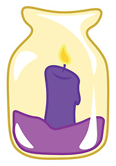 Image showing Burning candle inside a jar vector or color illustration