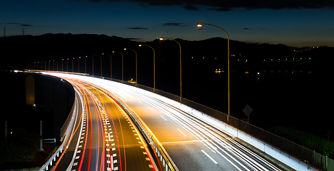 Image showing Highway at night