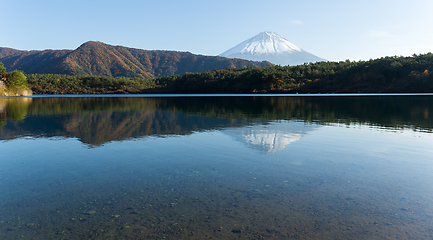 Image showing Fuji Mountain and Lake saiko