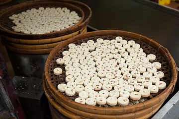 Image showing Almond cookies in basket