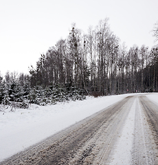 Image showing Snow drifts in winter