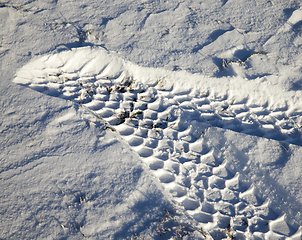 Image showing snowy road, close-up