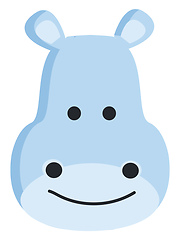 Image showing Blue hipo animated face illustration vector on white background