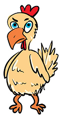 Image showing A chicken with an angry expression vector or color illustration
