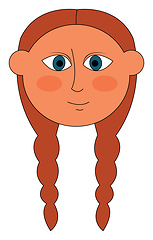 Image showing Red headed girl with pigtails vector illustration 