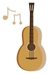 Image showing Musical instrument of bass guitar vector or color illustration