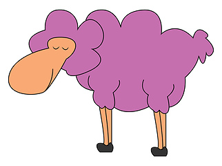 Image showing Pink sheepillustration vector on white background