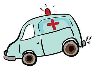 Image showing Ambulance car sketch illustration color vector on white backgrou