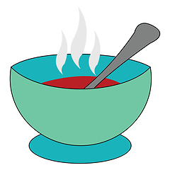 Image showing Hot soup vector or color illustration