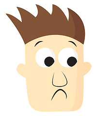 Image showing Clipart of a brown haired boy vector or color illustration