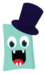 Image showing Monster with hat vector or color illustration