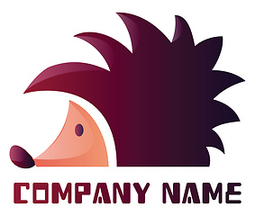 Image showing Simple purple hedgehog vector logo design on white background